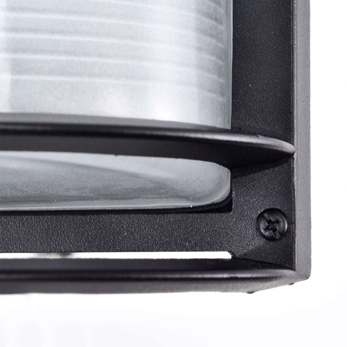 LED Rectangular Bulk Head Fixture - Black Finish with White Glass