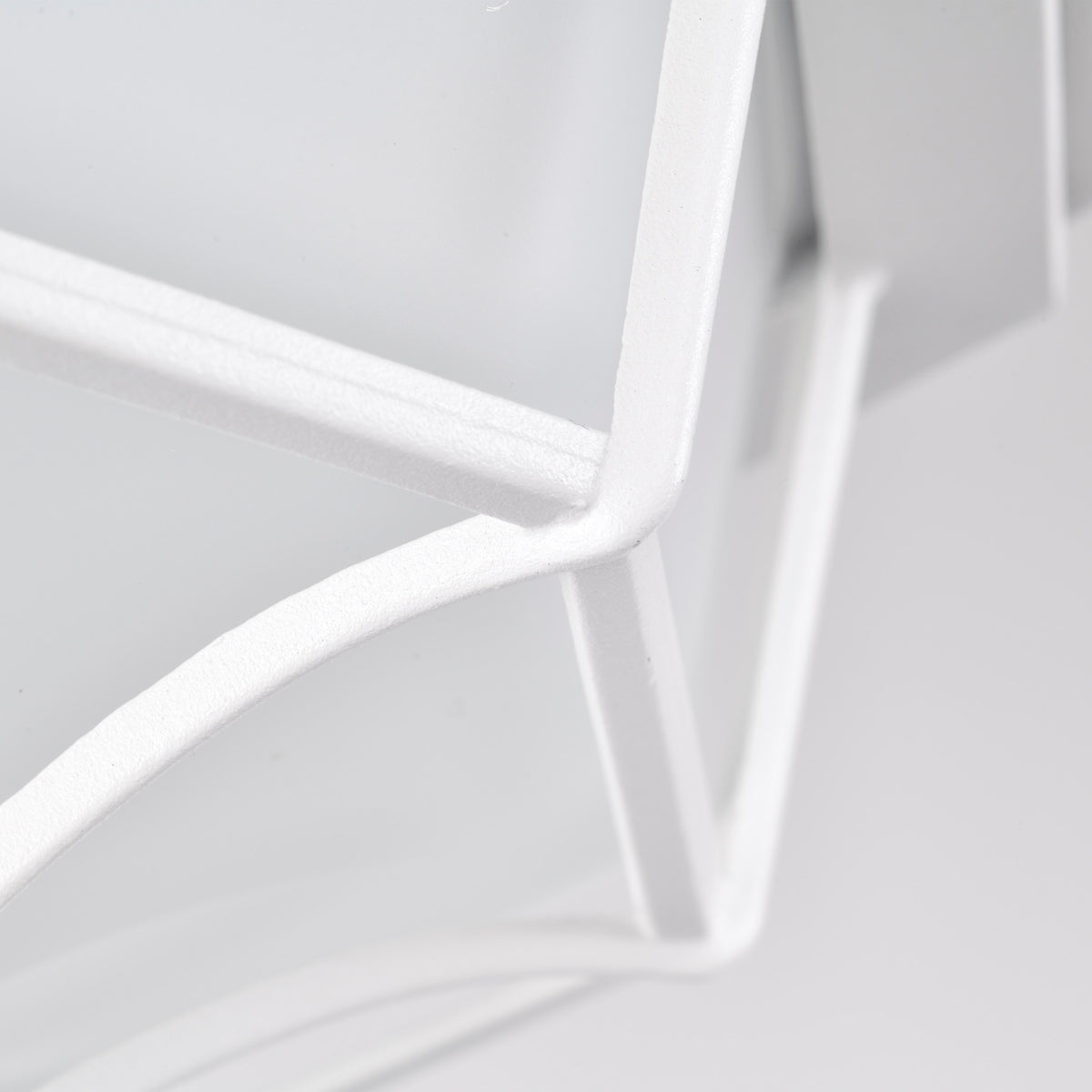 LED Spider Cage Fixture - White Finish with Frosted Glass