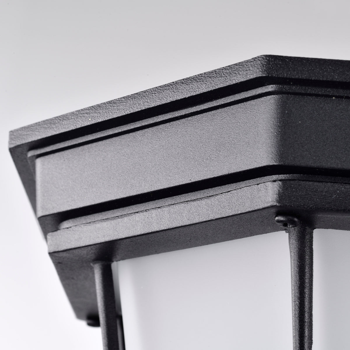 LED Spider Cage Fixture - Black Finish with Frosted Glass