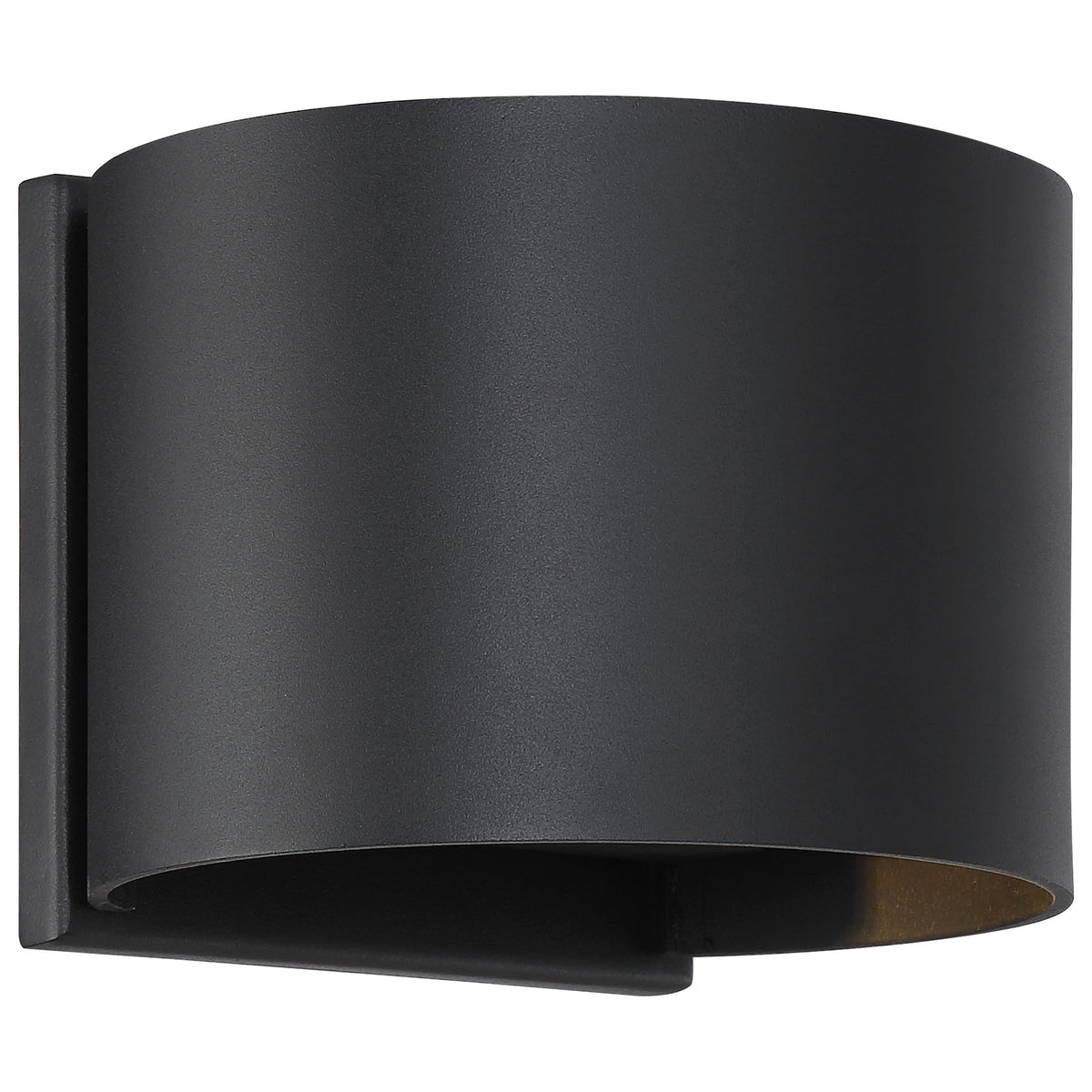 Lightgate - 5 Watt LED Sconce - Matte Black Finish - Round - 3000K bulb or fixture view