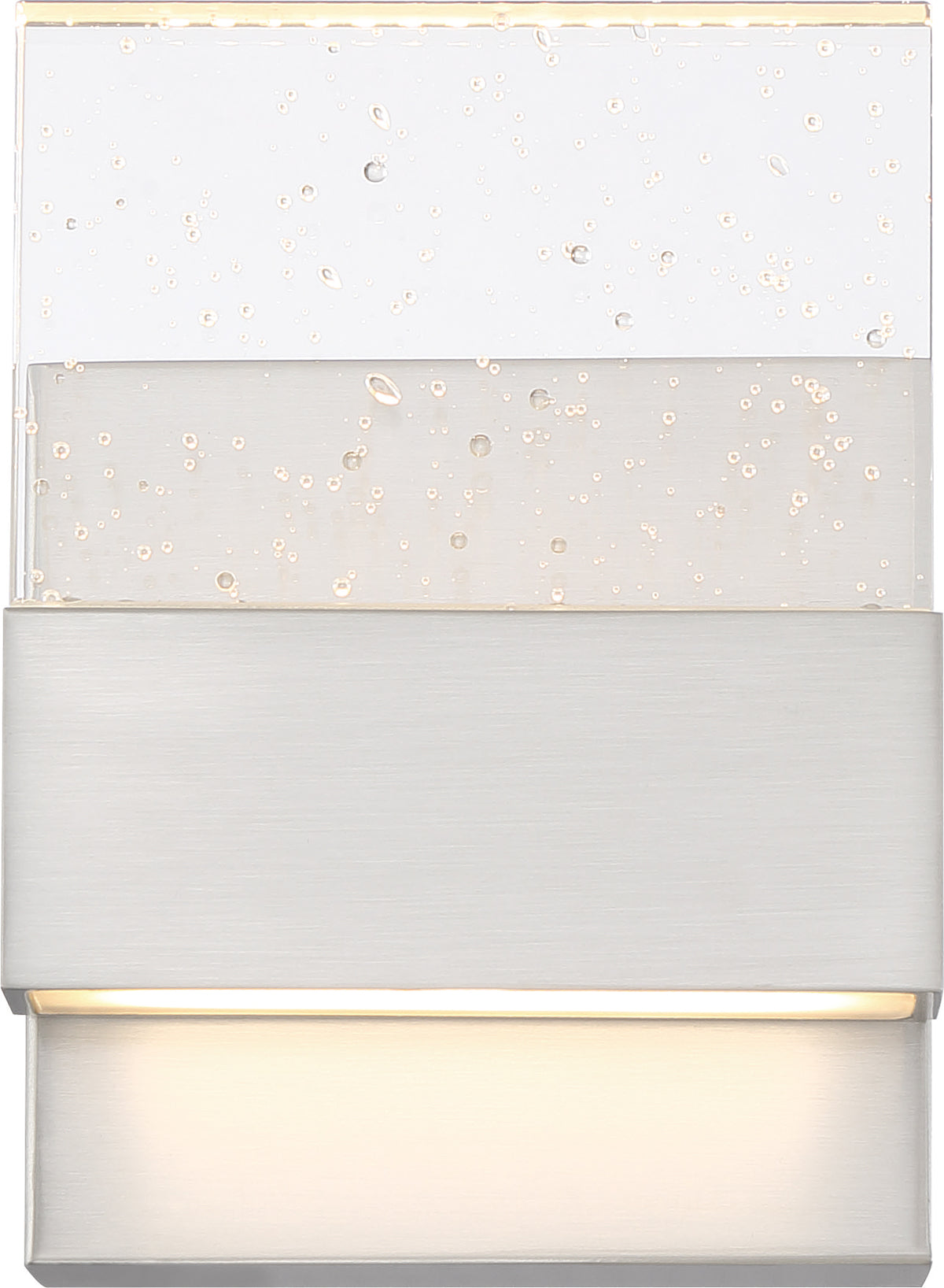 Ellusion - LED Small Wall Sconce - 15W - Polished Nickel Finish with Seeded Glass bulb or fixture view