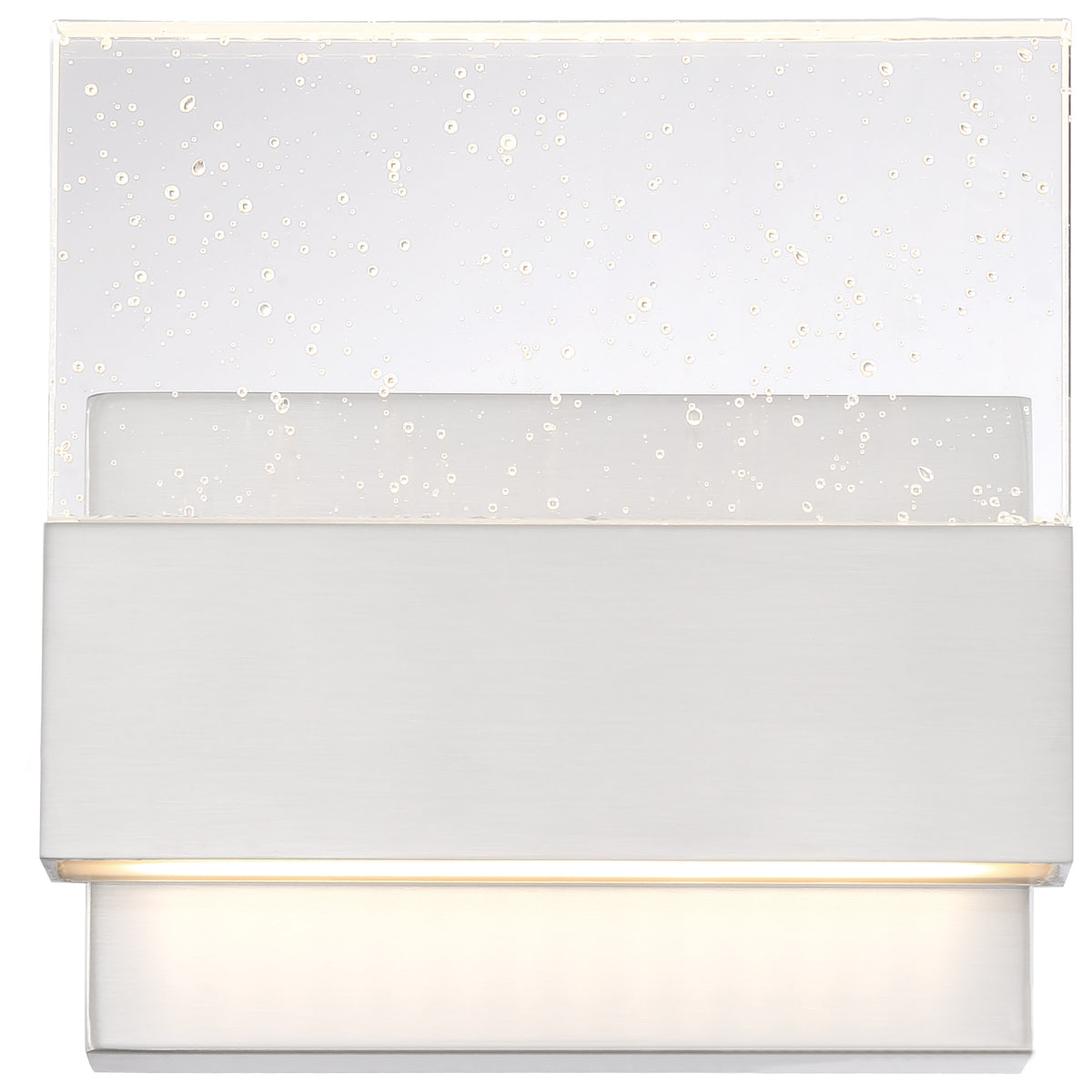 Ellusion - LED Medium Wall Sconce - 15W - Polished Nickel Finish with Seeded Glass
