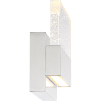 Ellusion - LED Medium Wall Sconce - 15W - Polished Nickel Finish with Seeded Glass