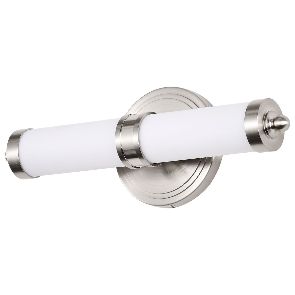Kagen Small Vanity - LED - Brushed Nickel Finish - White Acrylic Lens bulb or fixture view