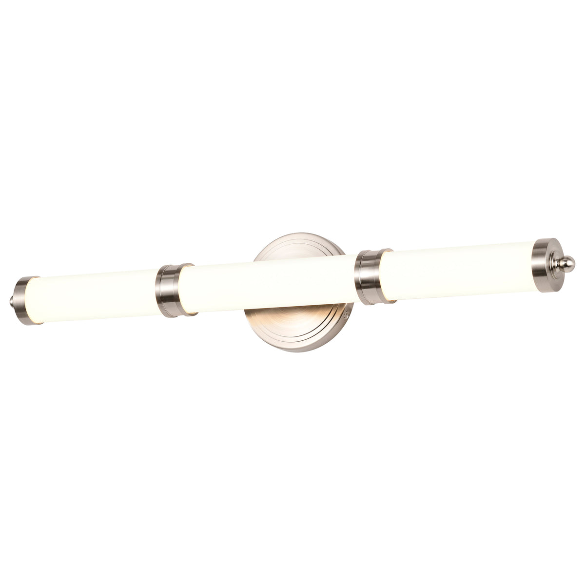 Kagen Medium Vanity - LED - Brushed Nickel Finish - White Acrylic Lens