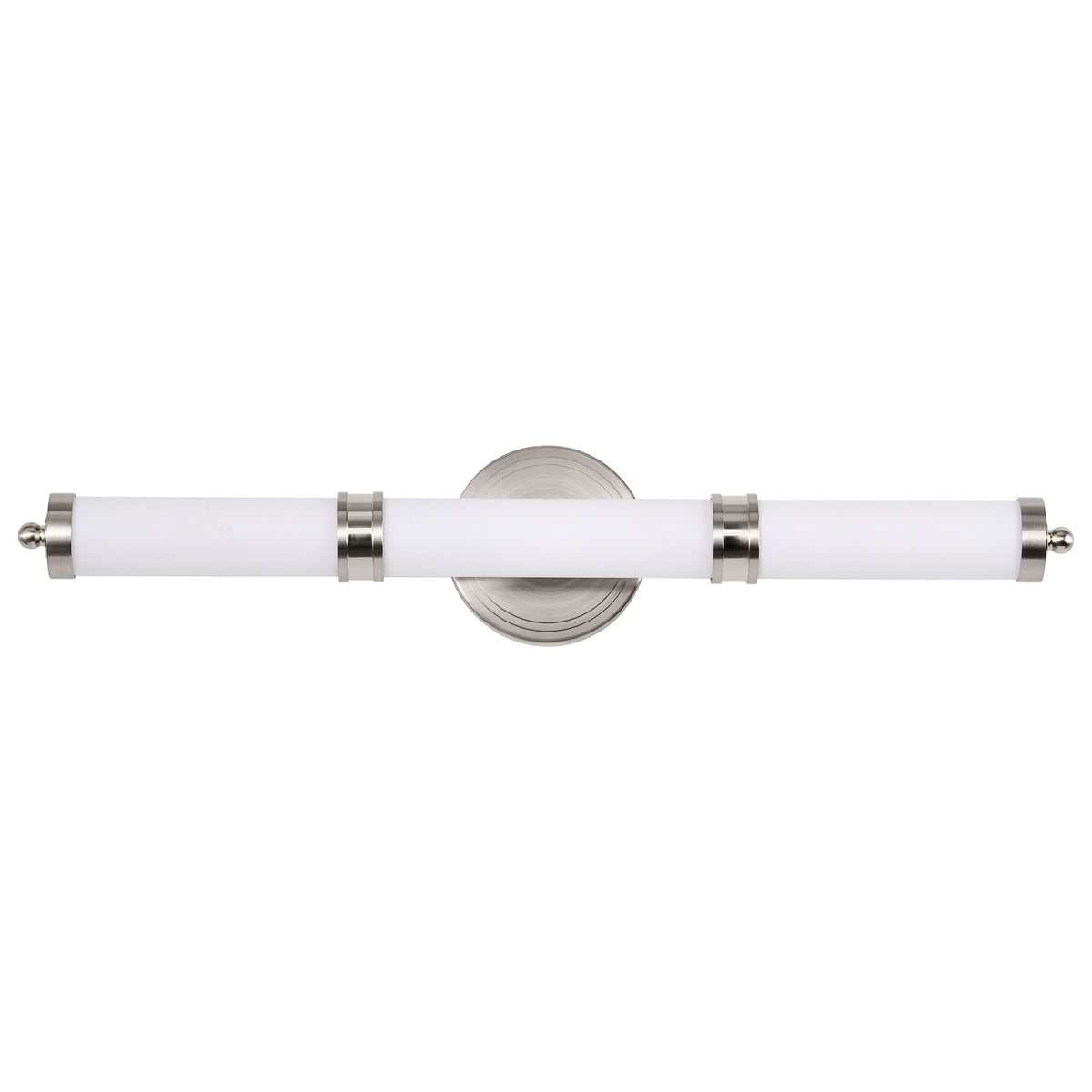Kagen Medium Vanity - LED - Brushed Nickel Finish - White Acrylic Lens