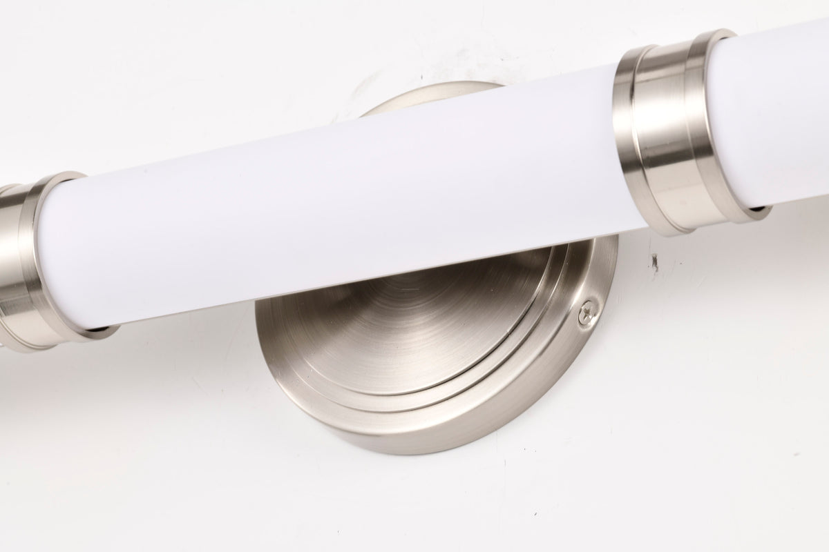 Kagen Medium Vanity - LED - Brushed Nickel Finish - White Acrylic Lens