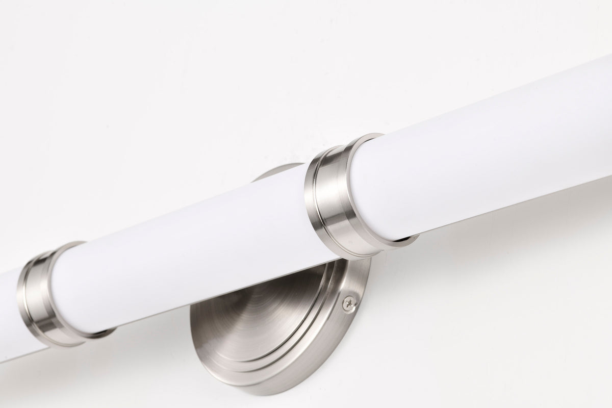 Kagen Medium Vanity - LED - Brushed Nickel Finish - White Acrylic Lens