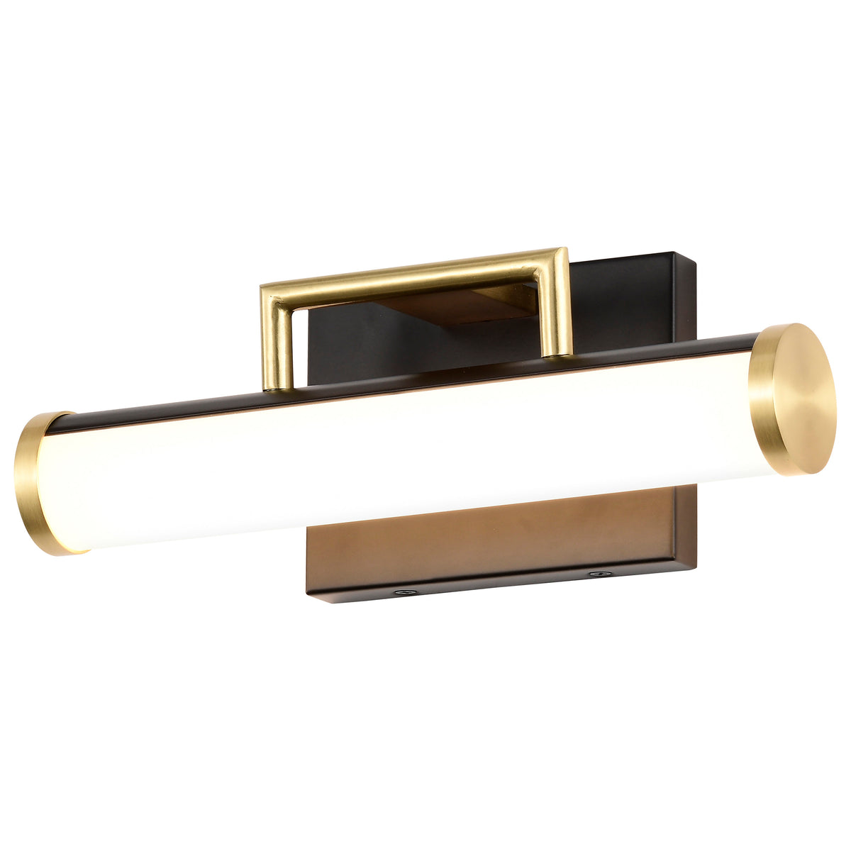 Solano Small Vanity - LED - Black and Brushed Brass Finish - White Acrylic Lens