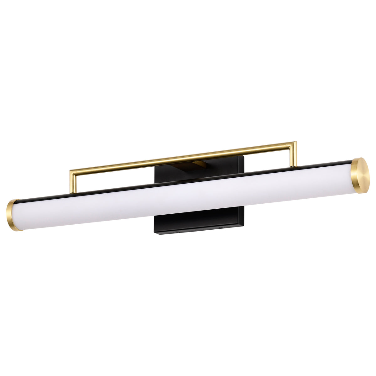 Solano Medium Vanity - LED - Black and Brushed Brass Finish - White Acrylic Lens product image