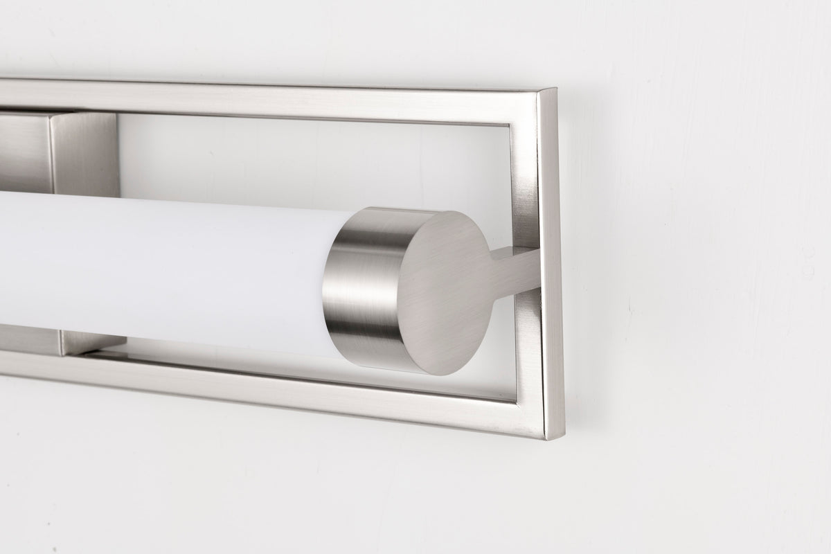 Canal Medium Vanity - LED - Brushed Nickel Finish - White Acrylic Lens