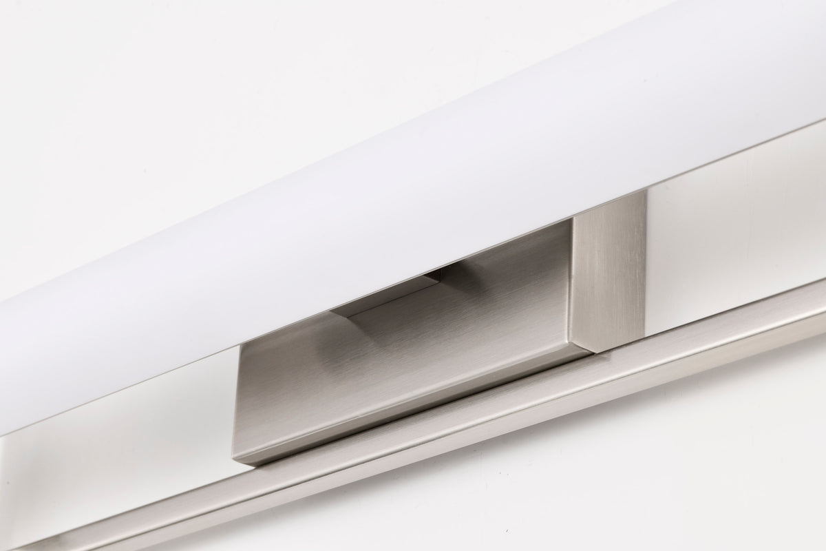 Canal Medium Vanity - LED - Brushed Nickel Finish - White Acrylic Lens