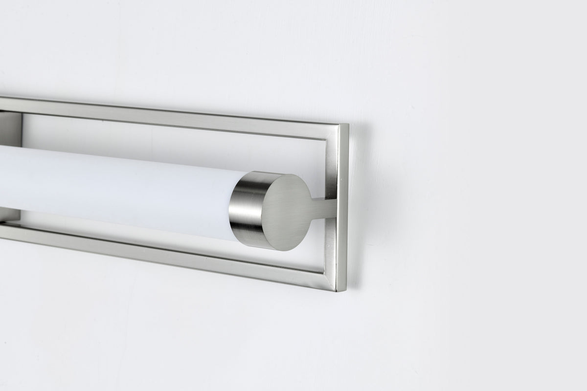 Canal Large Vanity - LED - Brushed Nickel Finish - White Acrylic Lens