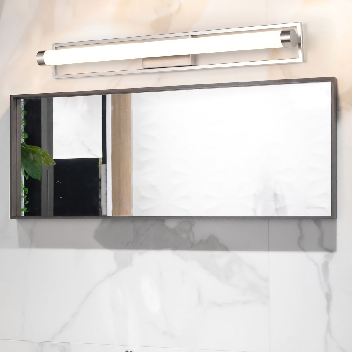 Canal Large Vanity - LED - Brushed Nickel Finish - White Acrylic Lens