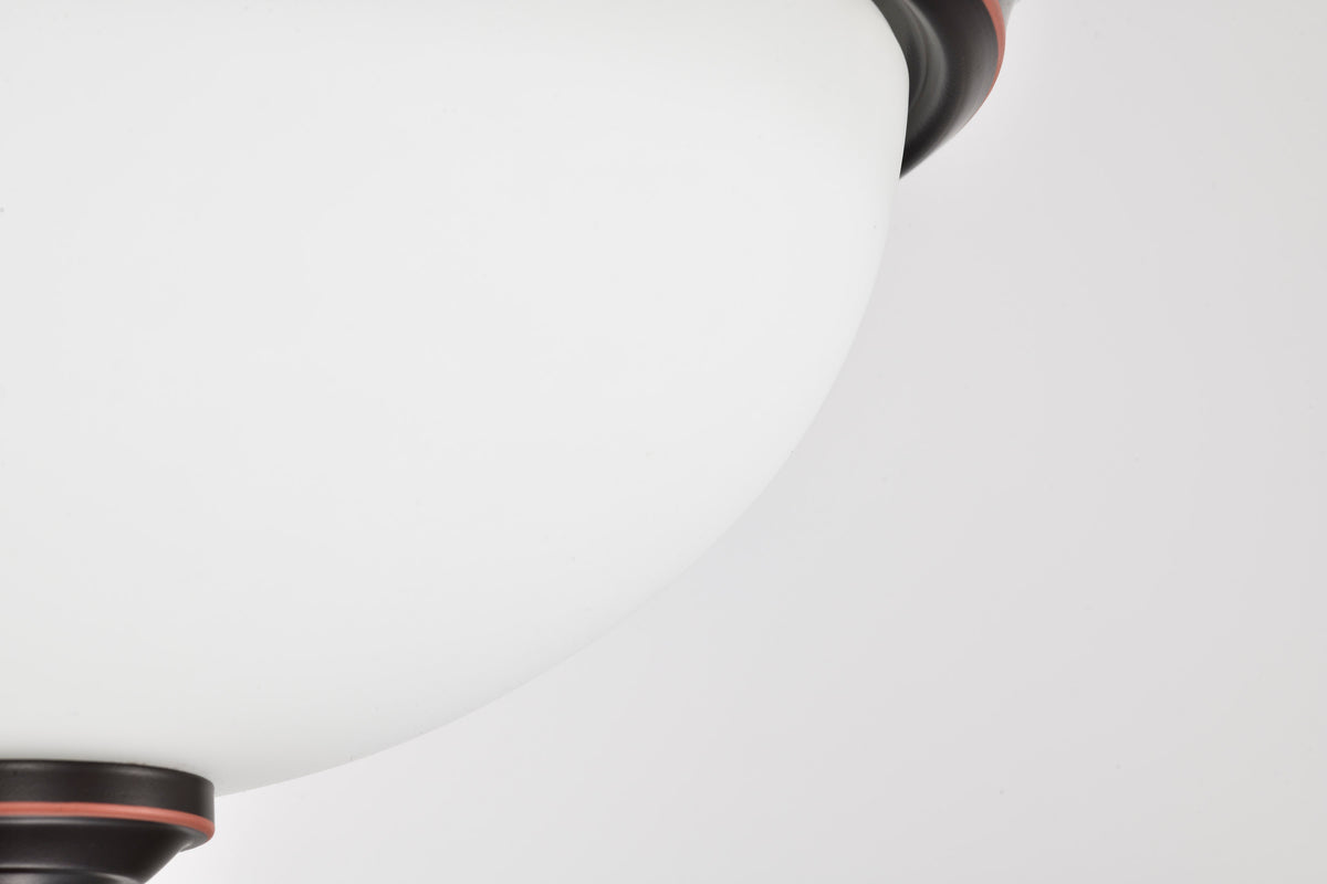 Center Lock 11 Inch LED Flush Mount - 19 Watt - 3000K - Mahogany Bronze Finish - Frosted Glass