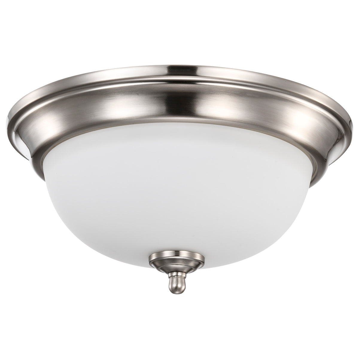 Center Lock 13 Inch LED Flush Mount - 19 Watt - 3000K - Brushed Nickel Finish - Frosted Glass product image