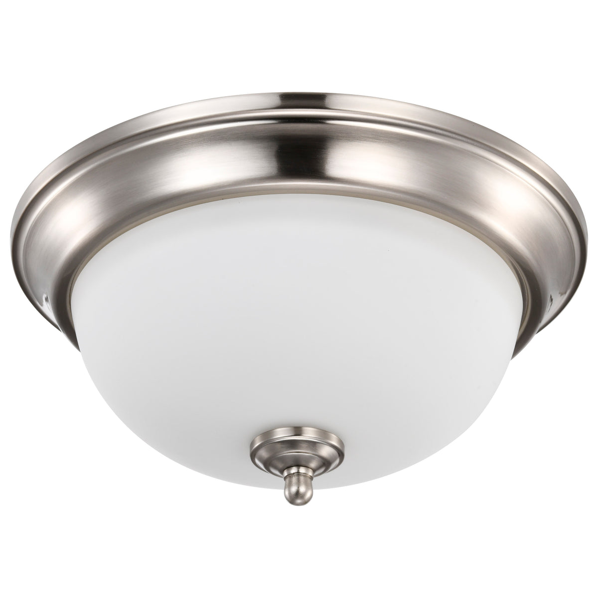Center Lock 13 Inch LED Flush Mount - 19 Watt - 3000K - Brushed Nickel Finish - Frosted Glass