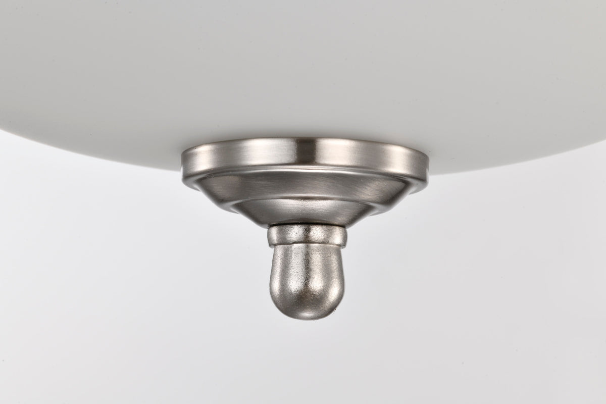 Center Lock 13 Inch LED Flush Mount - 19 Watt - 3000K - Brushed Nickel Finish - Frosted Glass