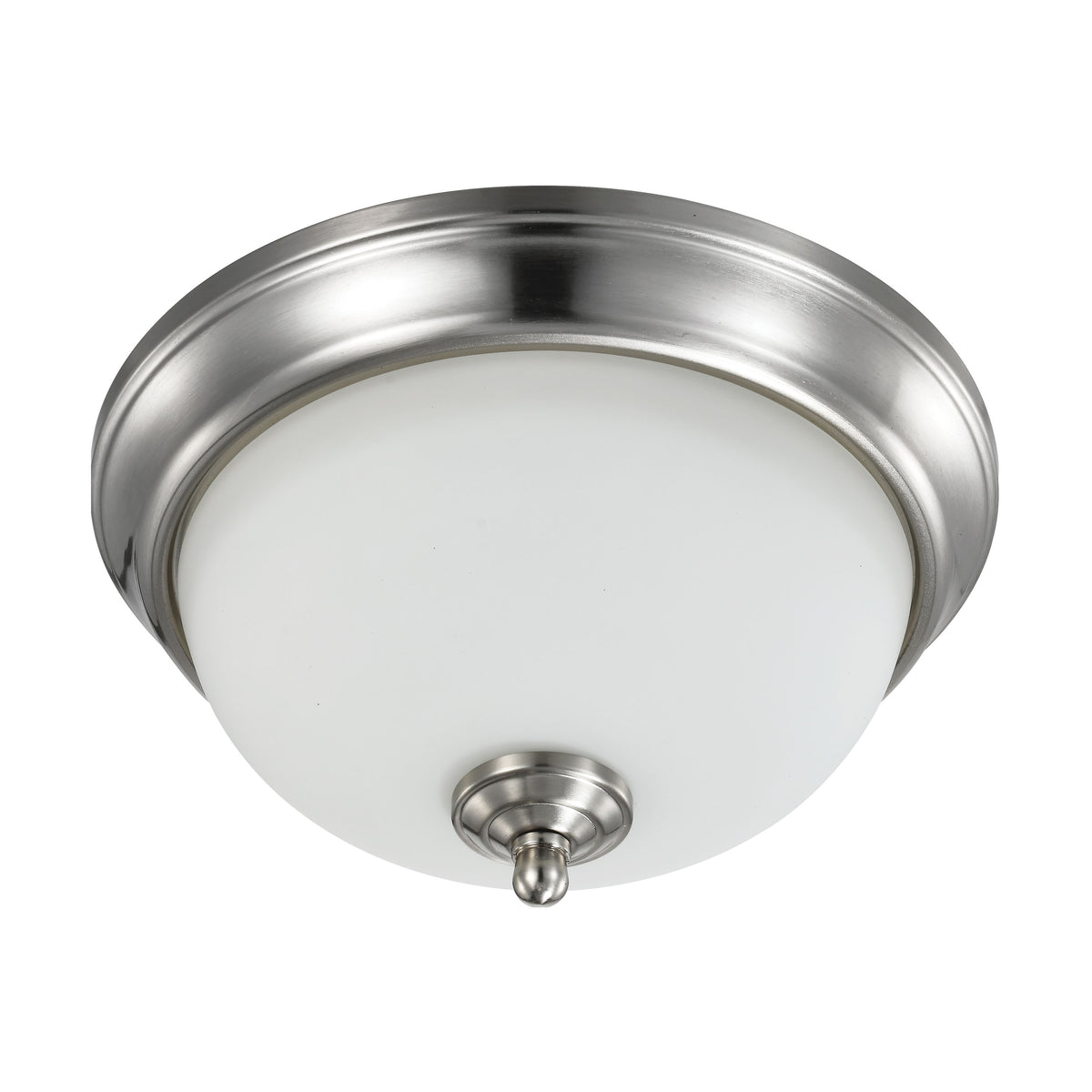 19 Watt - 11 inch - LED Flush Mount Fixture - 3000K - Dimmable - Brushed Nickel - Frosted Glass lighting product