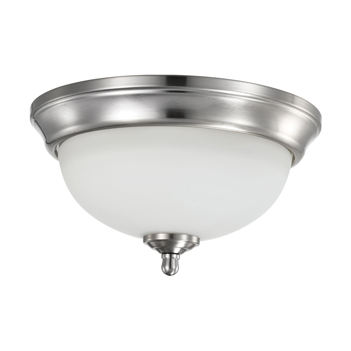 19 Watt - 11 inch - LED Flush Mount Fixture - 3000K - Dimmable - Brushed Nickel - Frosted Glass