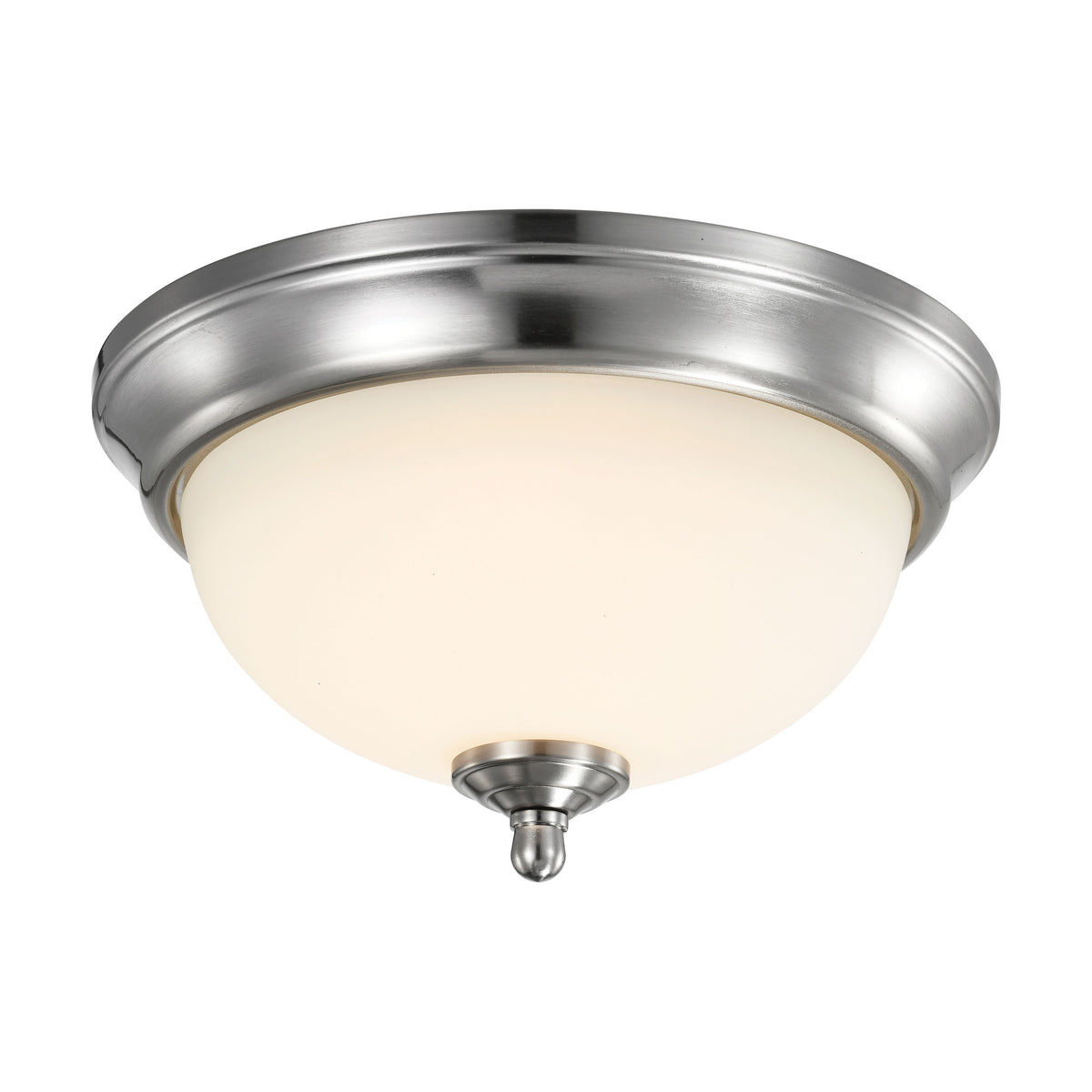 19 Watt - 11 inch - LED Flush Mount Fixture - 3000K - Dimmable - Brushed Nickel - Frosted Glass