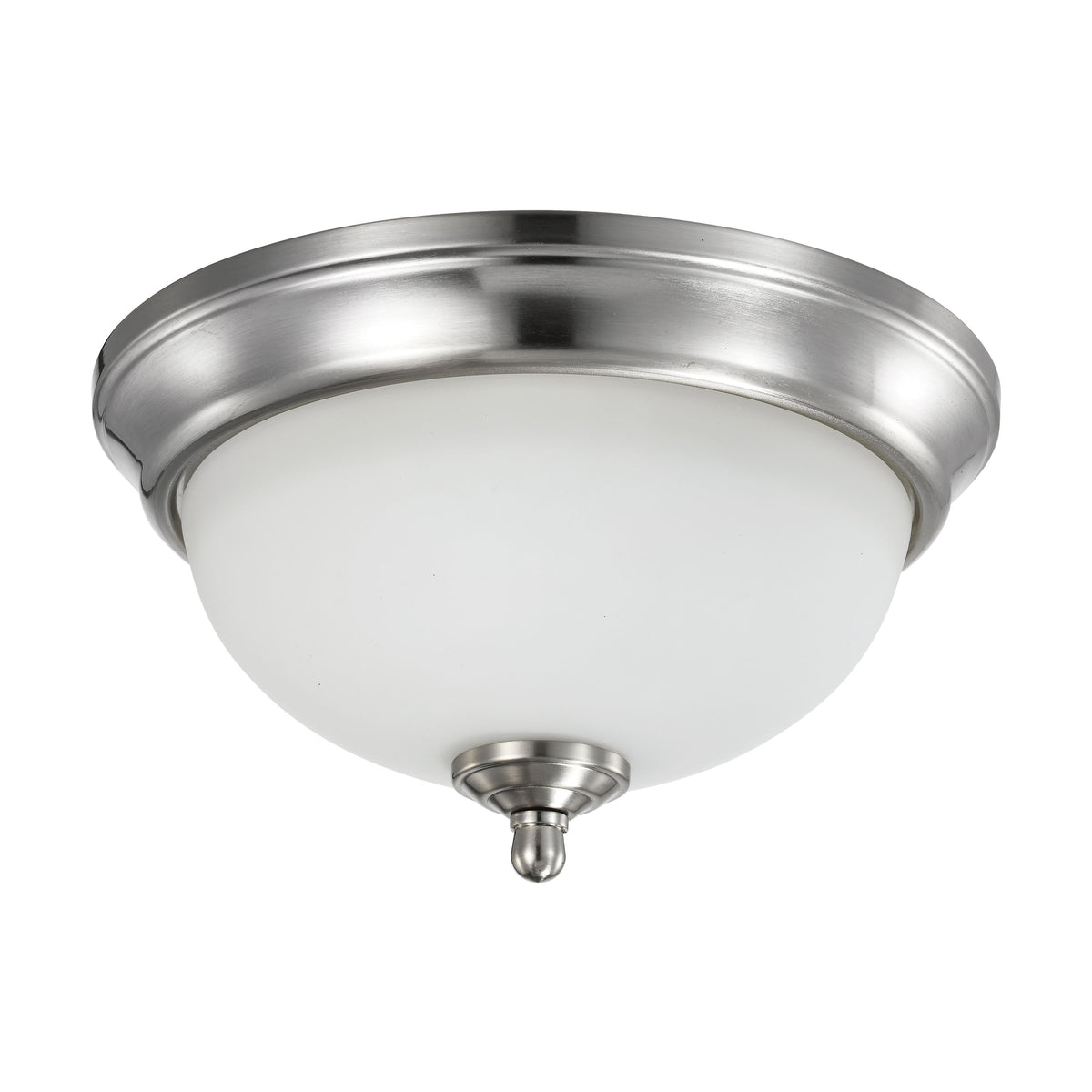 19 Watt - 11 inch - LED Flush Mount Fixture - 3000K - Dimmable - Brushed Nickel - Frosted Glass