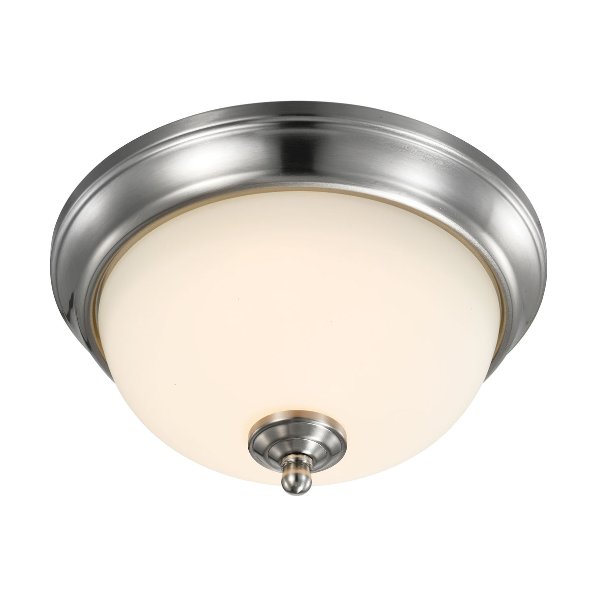 19 Watt - 11 inch - LED Flush Mount Fixture - 3000K - Dimmable - Brushed Nickel - Frosted Glass