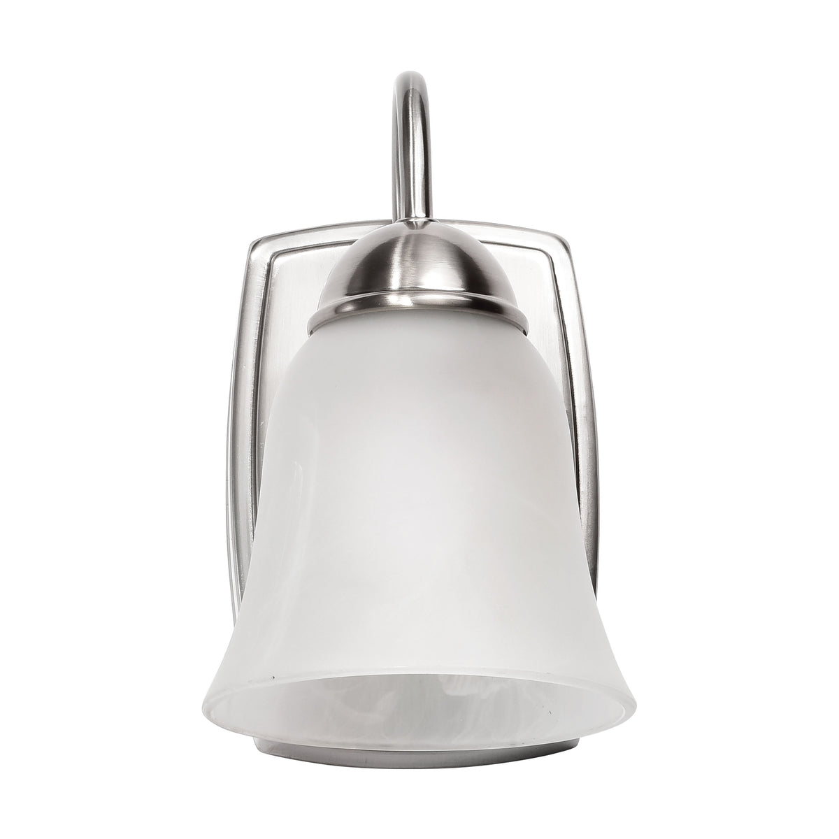 8 Watt - LED 1 Light Vanity Fixture - 3000K - Brushed Nickel with Alabaster Glass product image