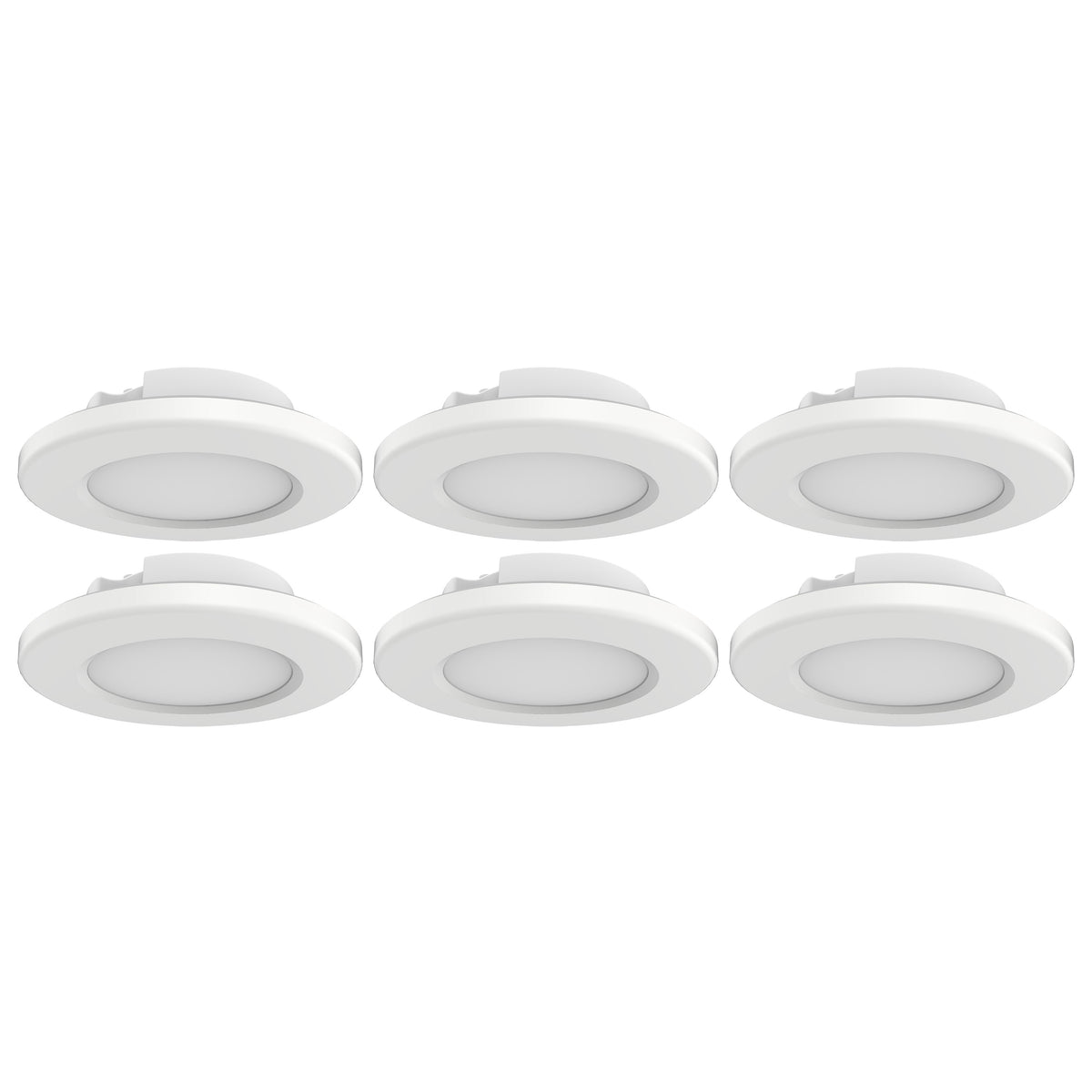 4 inch - LED Surface Mount Fixture - 3000K - 6 Unit Contractor Pack - White - White Finish