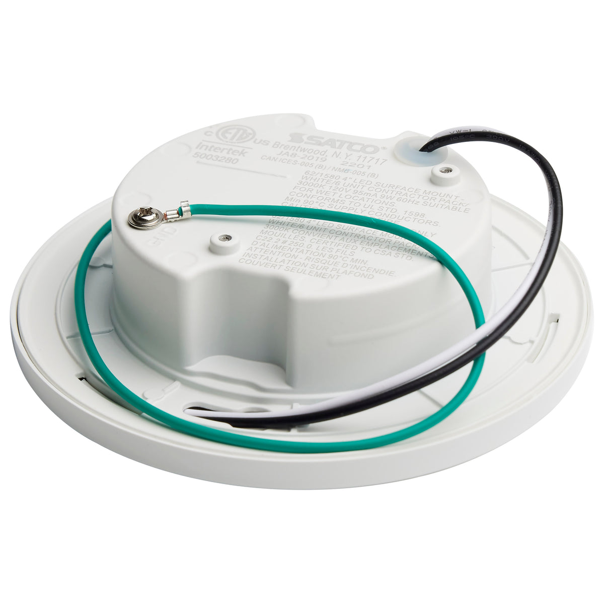 4 inch - LED Surface Mount Fixture - 3000K - 6 Unit Contractor Pack - White - White Finish