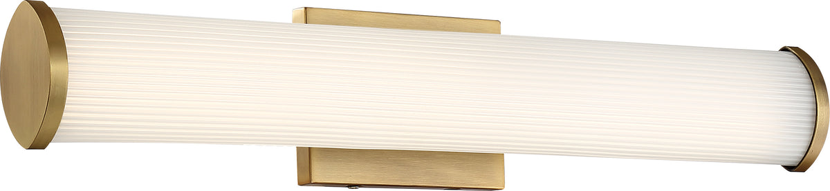 Lena - LED Vanity - Brushed Brass with Striped Lens
