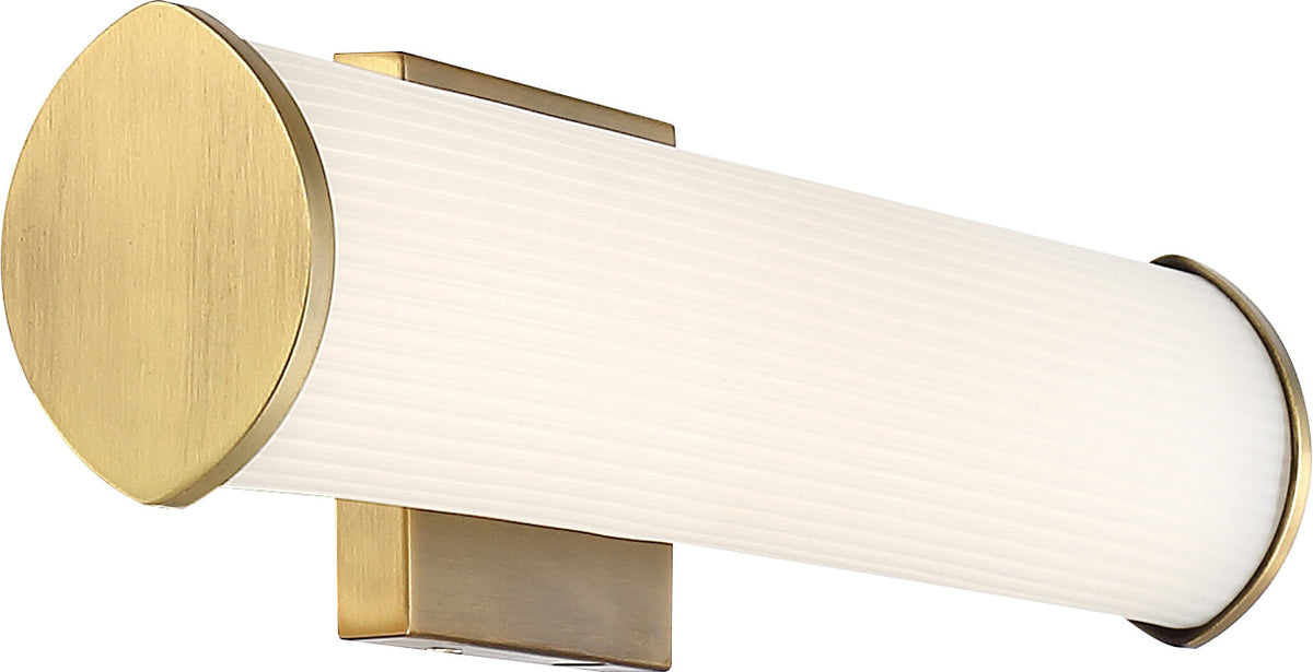 Lena - LED Vanity - Brushed Brass with Striped Lens