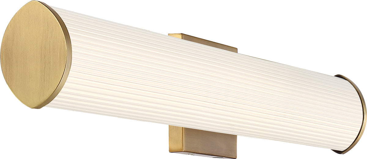 Lena - LED Vanity - Brushed Brass with Striped Lens