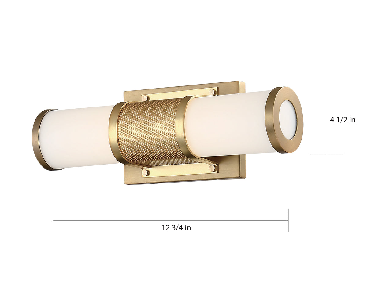 Caper - LED Vanity - Brushed Brass with Frosted Lens