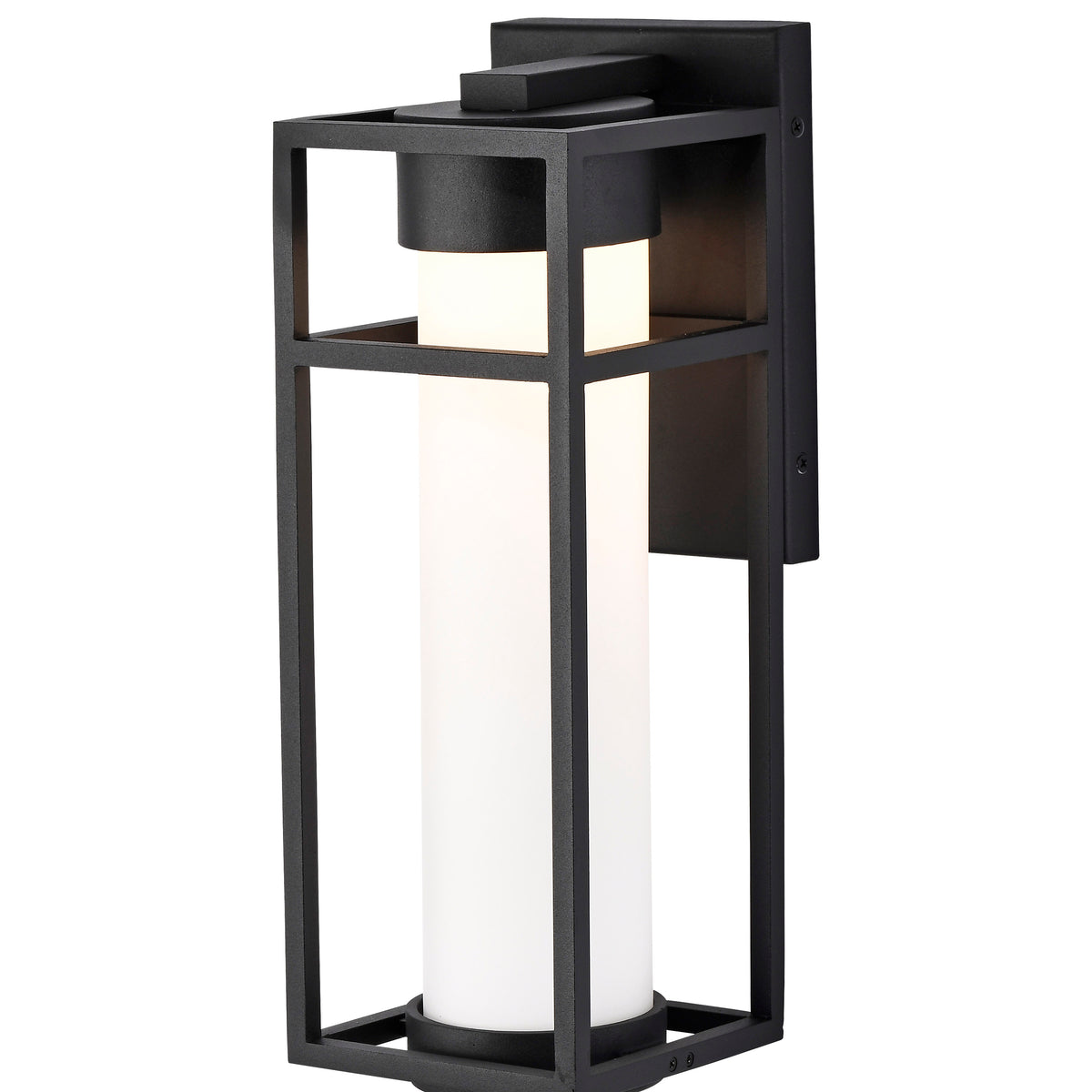 LEDges - 6W LED - Medium Wall Lantern - Matte Black with White Opal Glass