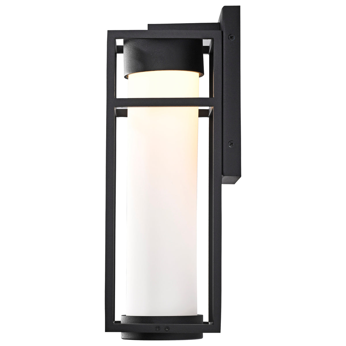 LEDges - 6W LED - Medium Wall Lantern - Matte Black with White Opal Glass