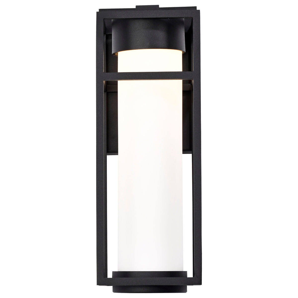 LEDges - 6W LED - Medium Wall Lantern - Matte Black with White Opal Glass