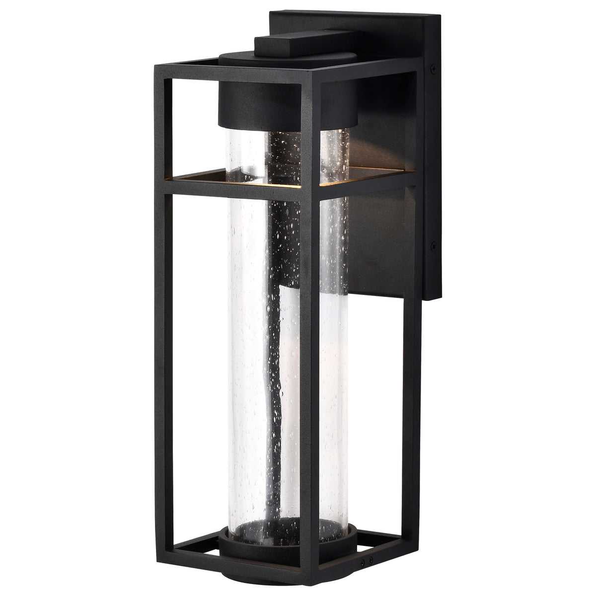 LEDges - 6W LED - Medium Wall Lantern - Matte Black with Clear Seeded Glass for outdoor applications and hospitality spaces
