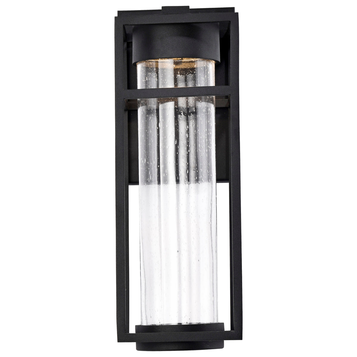 LEDges - 6W LED - Medium Wall Lantern - Matte Black with Clear Seeded Glass