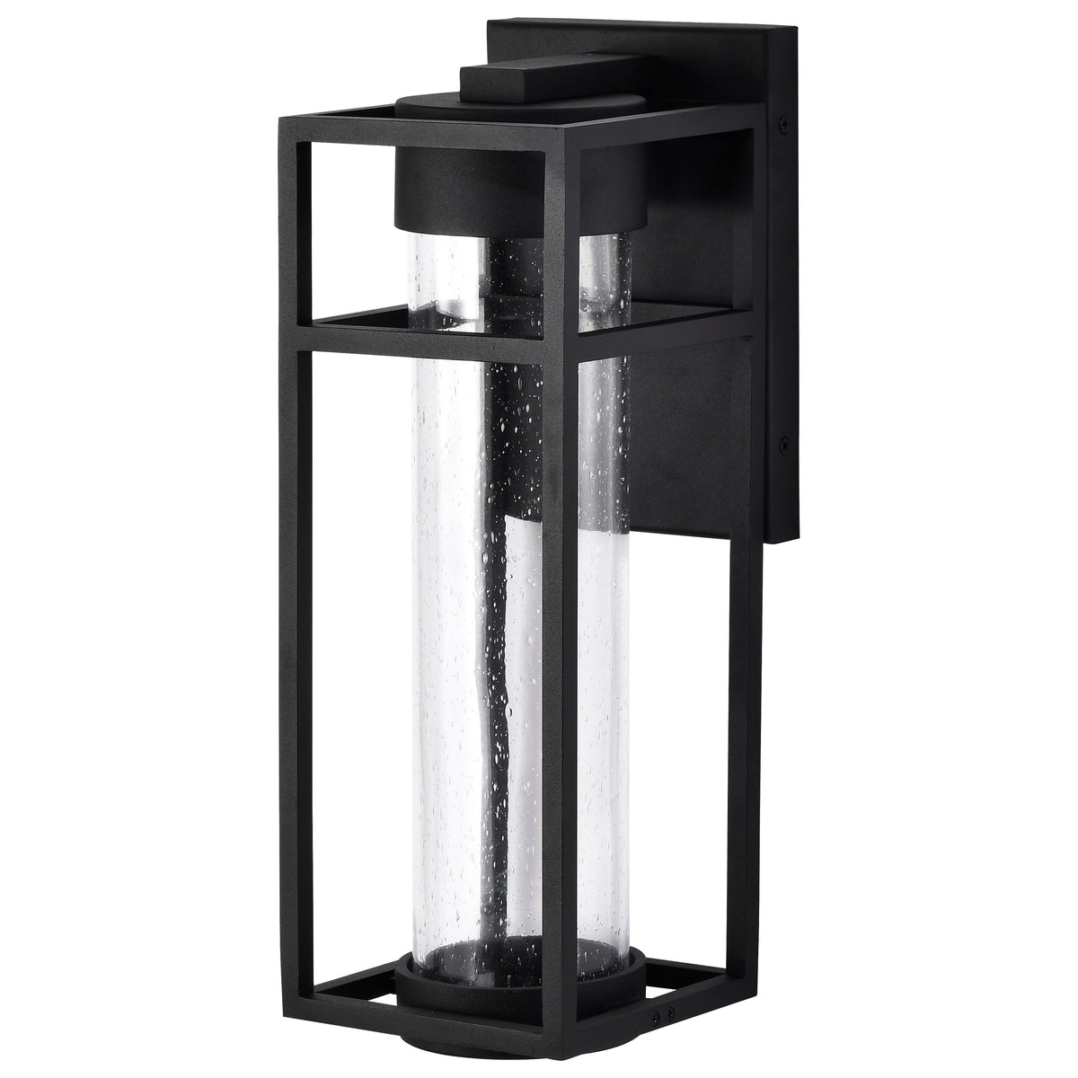 LEDges - 6W LED - Medium Wall Lantern - Matte Black with Clear Seeded Glass