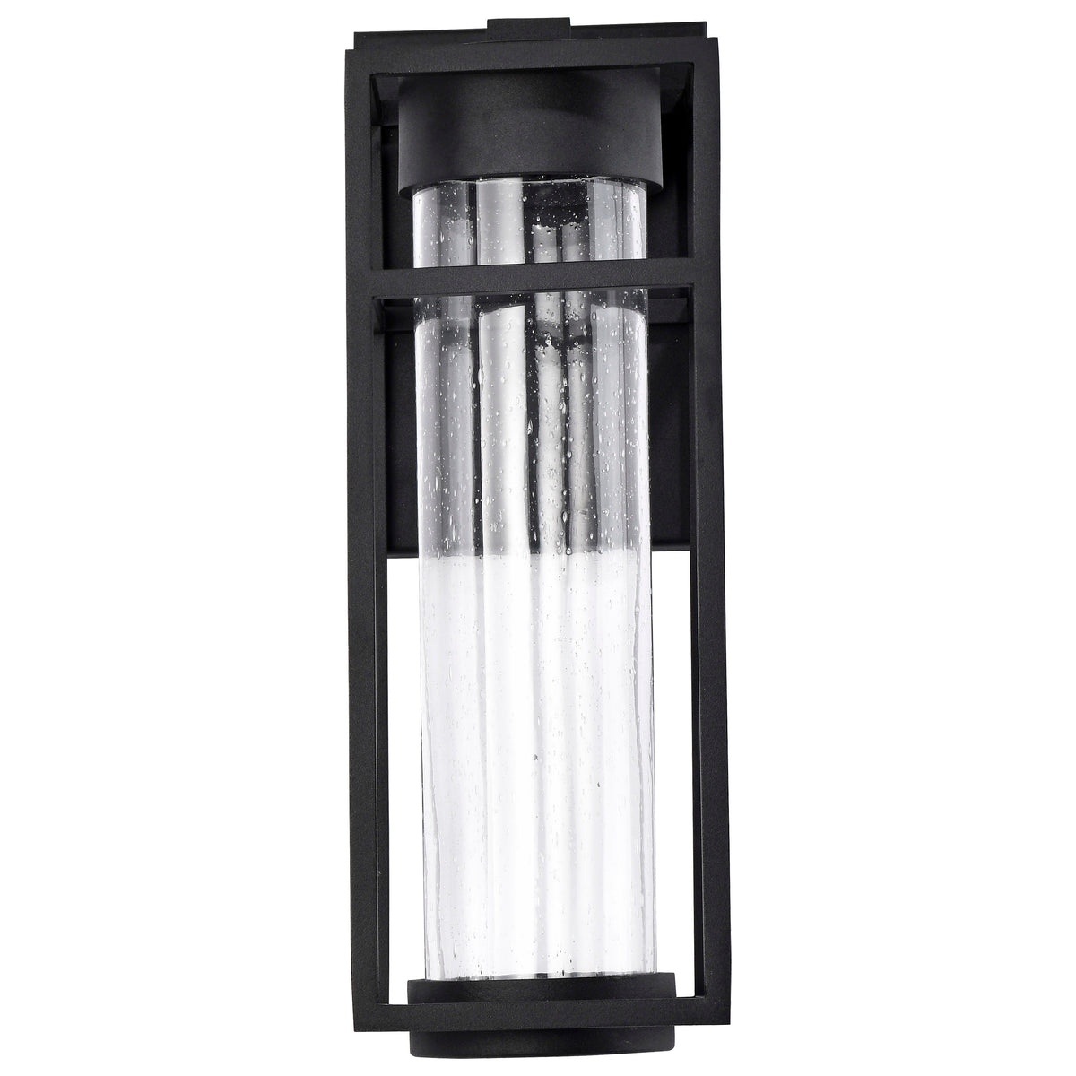 LEDges - 6W LED - Medium Wall Lantern - Matte Black with Clear Seeded Glass