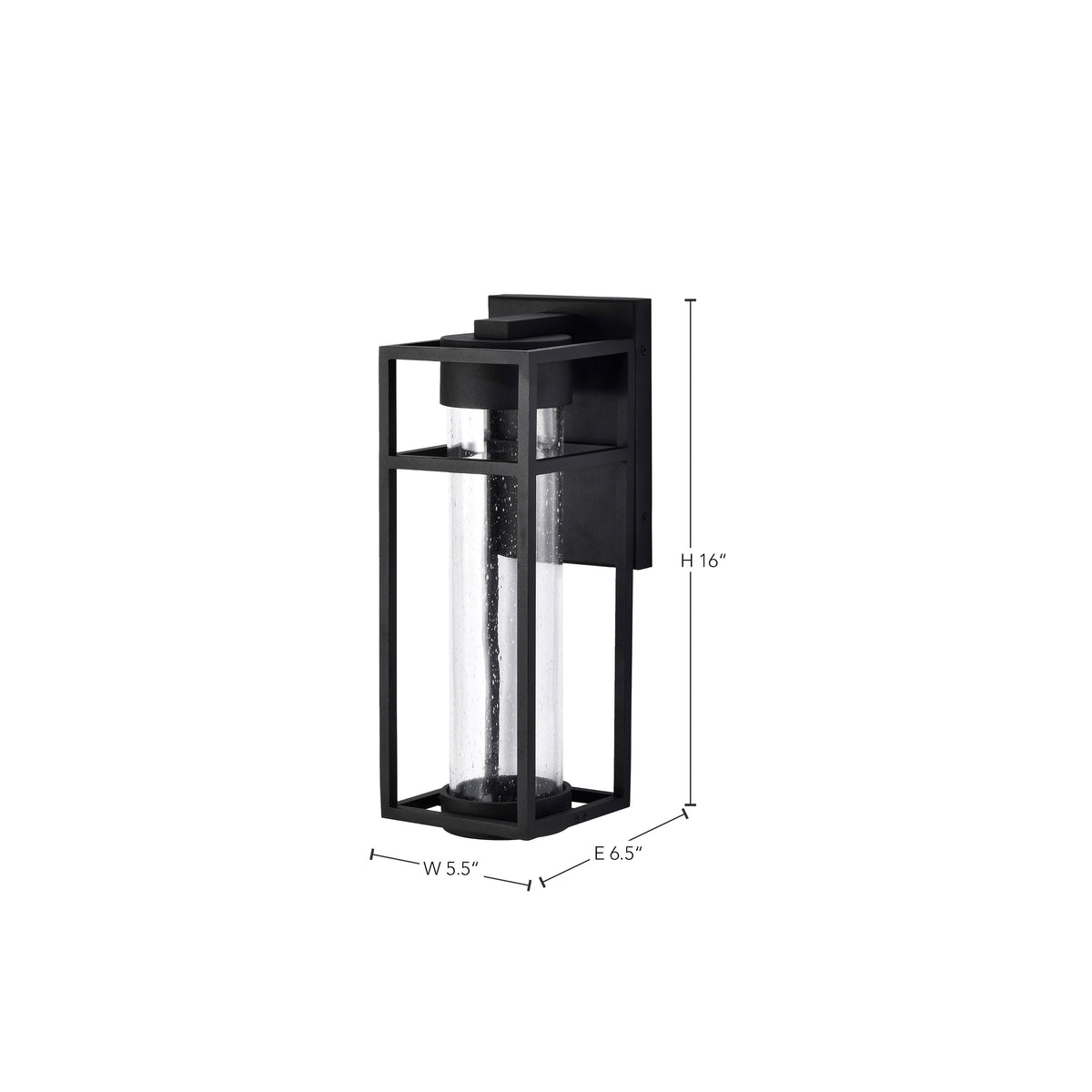 LEDges - 6W LED - Medium Wall Lantern - Matte Black with Clear Seeded Glass