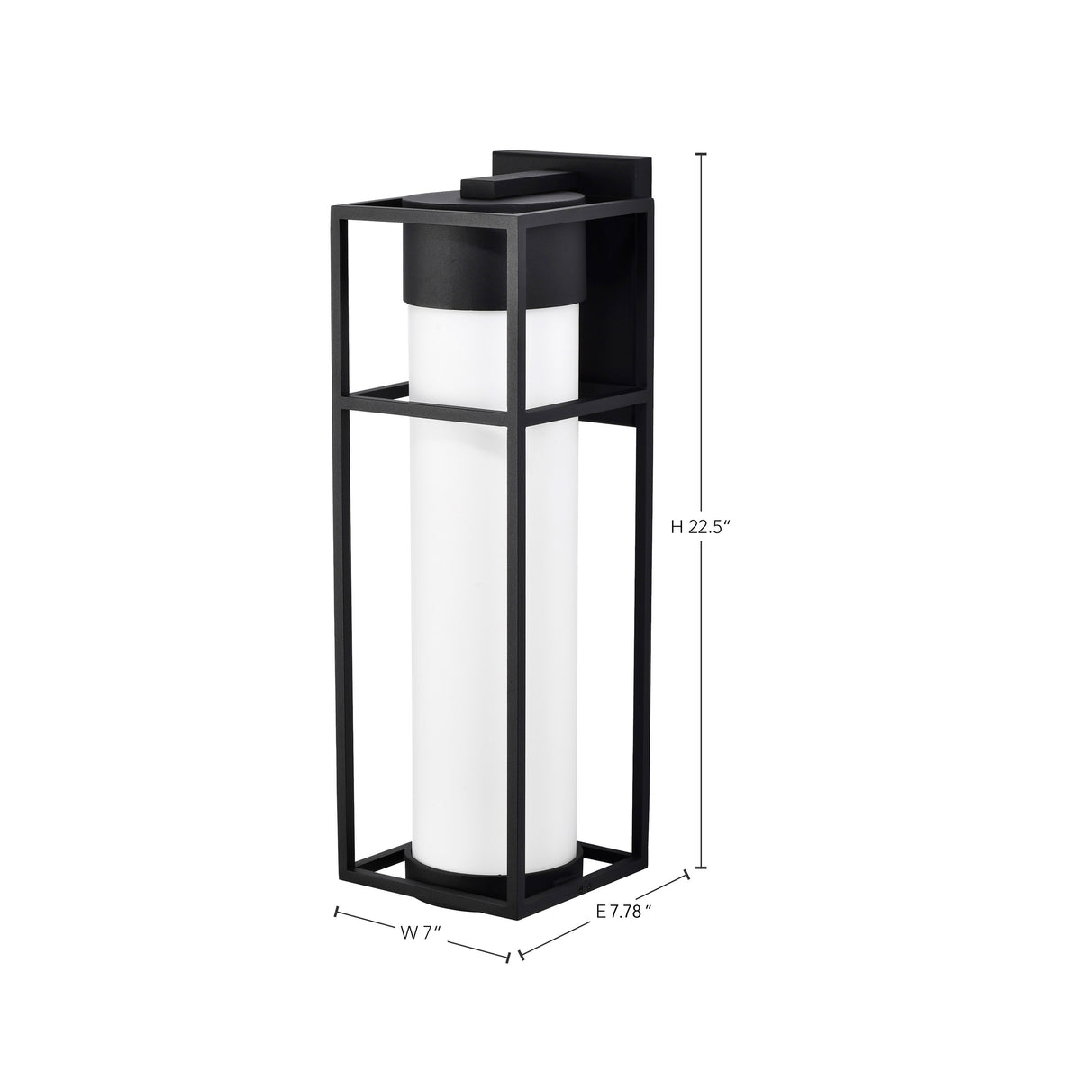 LEDges - 10W LED - Large Wall Lantern - Matte Black with White Opal Glass