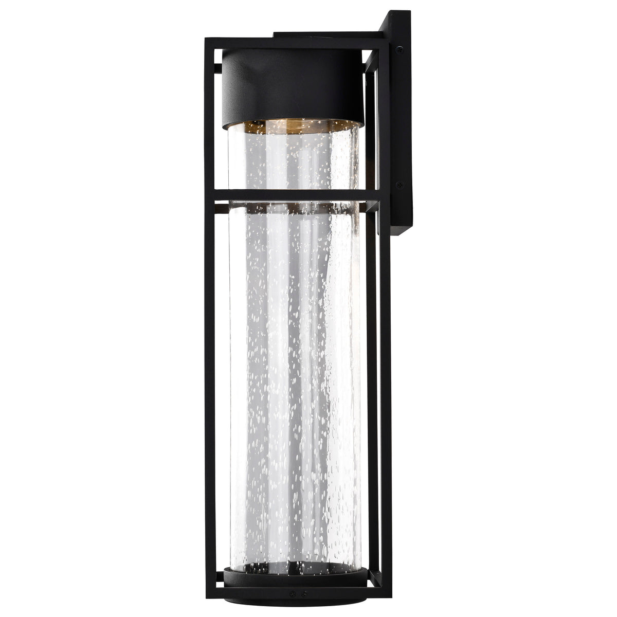 LEDges - 10W LED - Large Wall Lantern - Matte Black with Clear Seeded Glass