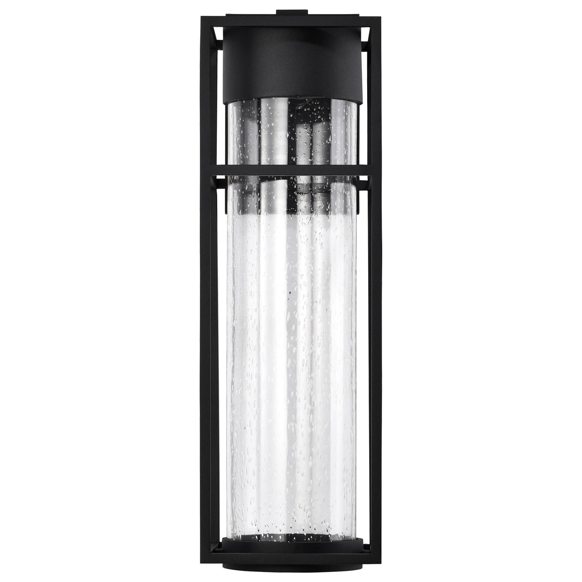 LEDges - 10W LED - Large Wall Lantern - Matte Black with Clear Seeded Glass