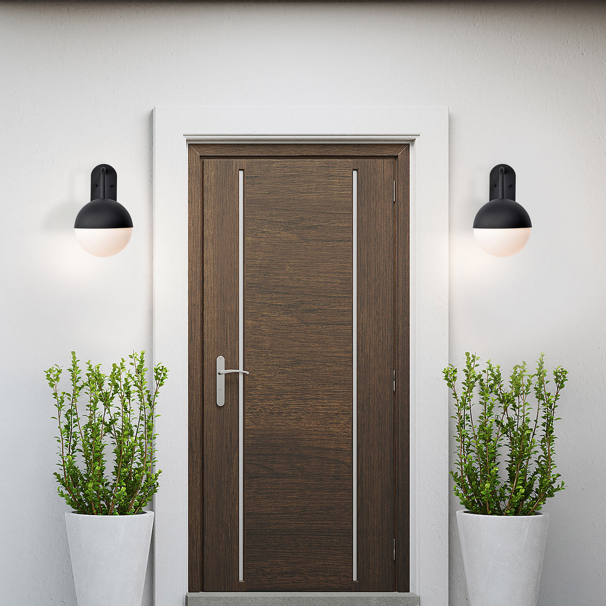 Atmosphere - 6W LED - Medium Wall Lantern - Matte Black with White Opal Glass