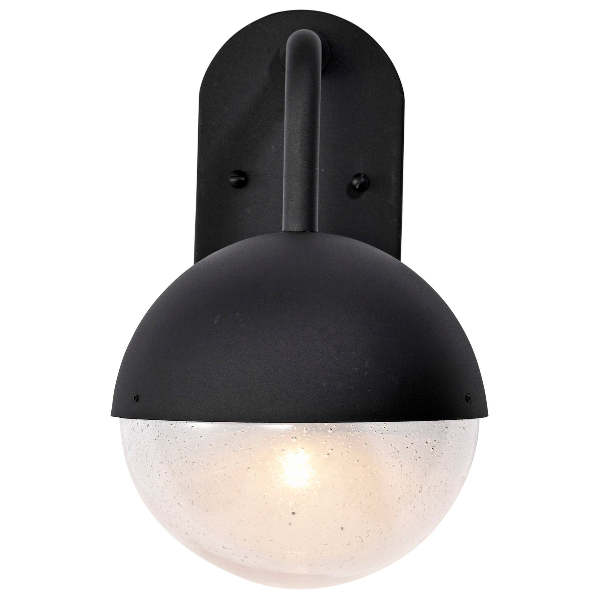Atmosphere - 6W LED - Medium Wall Lantern - Matte Black with Clear Seeded Glass