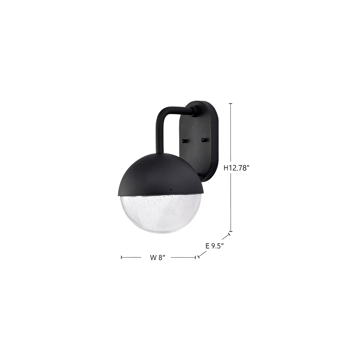 Atmosphere - 6W LED - Medium Wall Lantern - Matte Black with Clear Seeded Glass