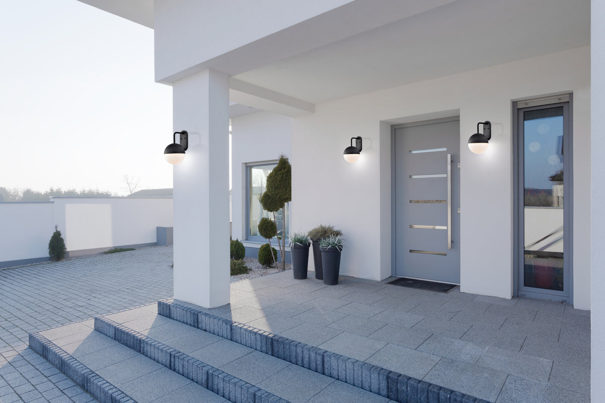 Atmosphere - 10W LED - Large Wall Lantern - Matte Black with White Opal Glass
