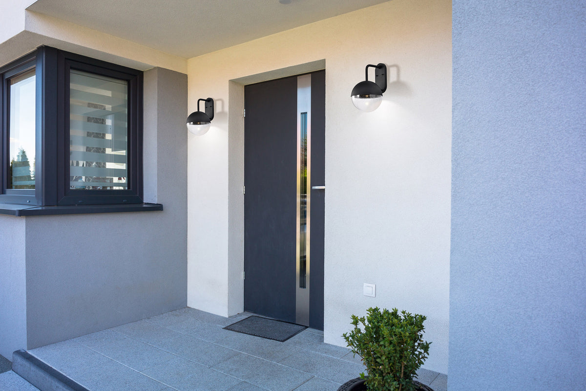 Atmosphere - 10W LED - Large Wall Lantern - Matte Black with Clear Seeded Glass